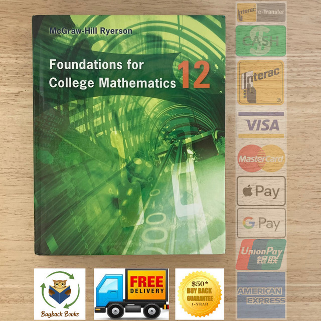 *$39 McGraw FOUNDATIONS FOR COLLEGE MATHEMATICS 12 in Textbooks in City of Toronto