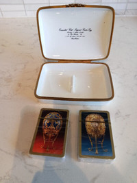 Fabergé & Limoges Boîte avec cartes à jouer! Céramique Porcelain