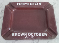 Vintage Dominion Brown October Ale Ashtray Porcelain circa 1930s