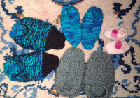 Slippers, hats, ear warmers, cowls, toys