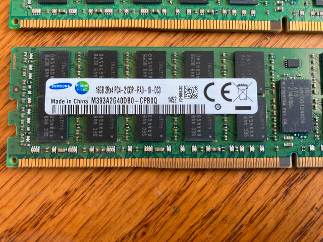 Server RAM,4 X 16GB, 64GB, DDR4, 2133 MHz - $60 in System Components in Saskatoon - Image 2