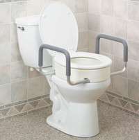 MOBB + HEALTH CARE RAISED TOILET SEAT WITH ARMREST