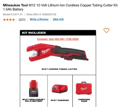 Milwaukee Tool M12 12-Volt Lithium-Ion Cordless Copper Tubing , View more