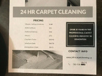 24HRCARPETCLEANING 3rooms, hallway, and stairs $100.00