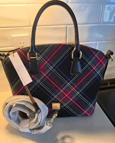 New Tartan Plaid Dooney Bourke Satchel , View more