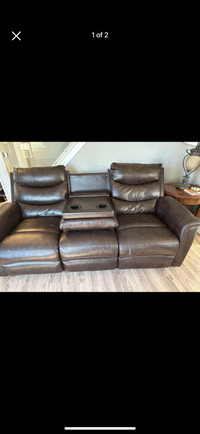 Faux leather couch 