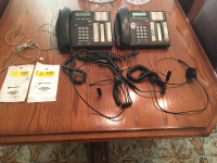 Nortel Business phones-2 phones-2 head sets- 2 extra voice tube