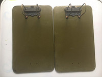 Pair Vintage Shannon Steel Arch metal file holders green