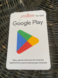 Carte cadeau google play 30$