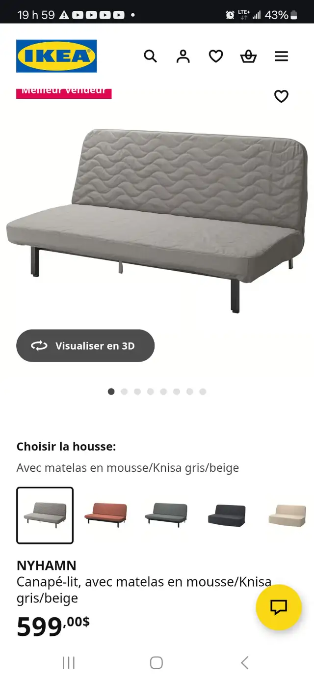 Vendu - base de lit double pliante - (matelas non inclus) in Beds & Mattresses in City of Montréal - Image 3