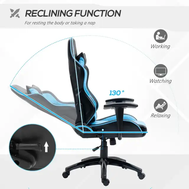 High Back Gaming Chair PU Leather Office Chair Desk Gamer Chair  in Chairs & Recliners in Markham / York Region - Image 7