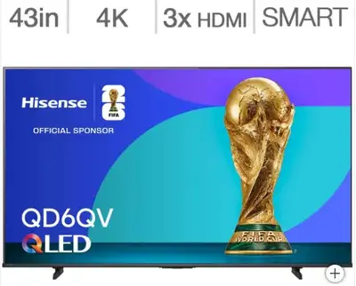 Télévision QLED 43'' 43QD6QV 4K ULTRA UHD VIDAA Smart TV Hisense, View more