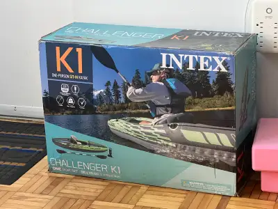This is a brand new, never opened Intex Challenger K1 inflatable kayak. Ideal for solo adventures on...