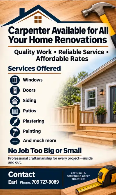 Carpenter available immediately, View more