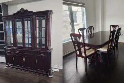 Dining Table with Chairs and Buffet and Hutch, View more