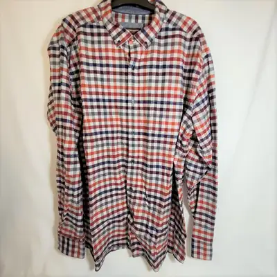 Men's xxl johnston and murphy plaid flannel long sleeve shirt, View more