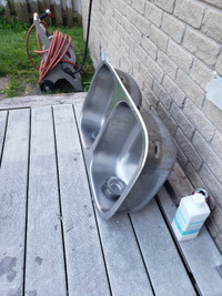 Two Stainless Steel Sink 18" × 32" in good condition