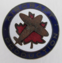RCAF Aircraft Production Employee Pin Silver