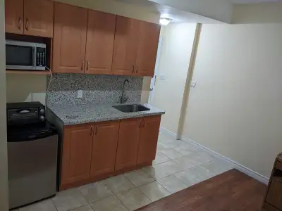 # Asking $1100 (+hydro fees) for the furnished bachelor include (but hydro): * Bed * Desk / Chair *...