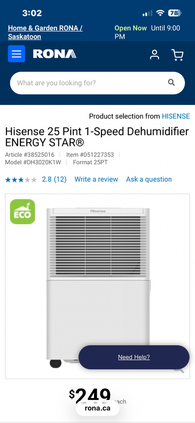 Dehumidifier Hisense, View more