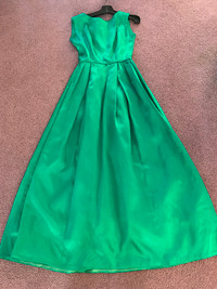 Emerald green satin/sateen homemade gown with lining