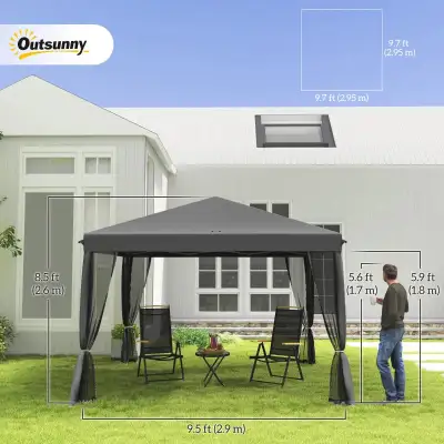 Outsunny Pop Up Canopy Tent Gazebo with Removable Mesh, View more