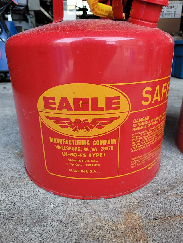 Gas Can, Eagle UI-50-FS Red Galvanized Steel in Other in Oshawa / Durham Region - Image 2