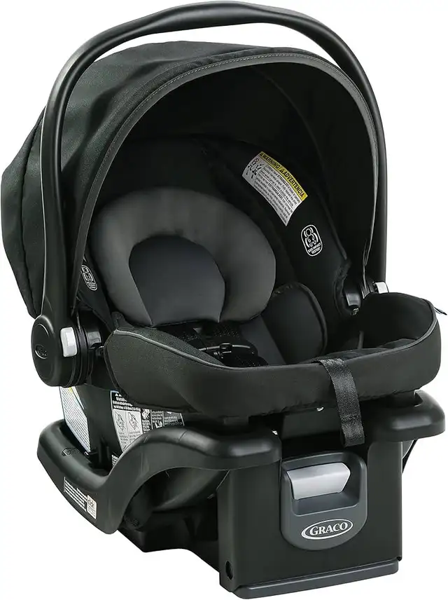 GRACO SNUGRIDE 35 LITE LX INFANT CAR SEAT - GOTHAM FASHION BLACK in Strollers, Carriers & Car Seats in Barrie - Image 6