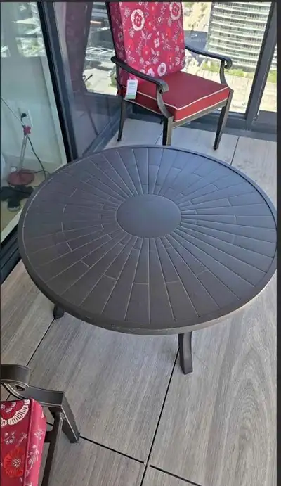 New - Round Outdoor Patio Table, 40x20 [Assembled], View more