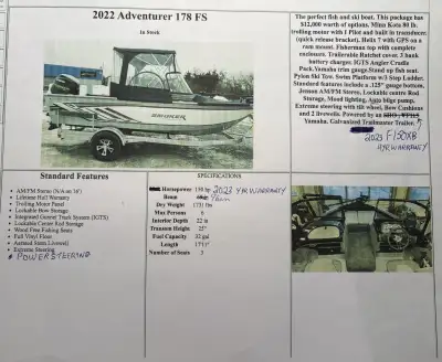 The perfect fish and ski boat. this package has $12,000 + worth of options. Mini Kota 80 lb. trollin...