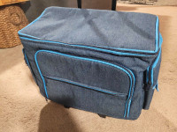 Sewing machine case with wheels