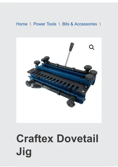 Brand new in box craftex model #B755 half blind, 12” width dove tail jig for woodworking . Solid con...