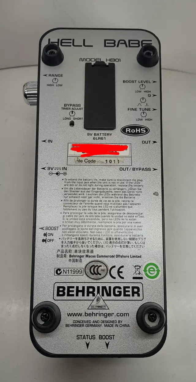 Behringer Hell Babe HB01 Wah-Wah Guitar Effects Pedal *Tested* in Amps & Pedals in Windsor Region - Image 6