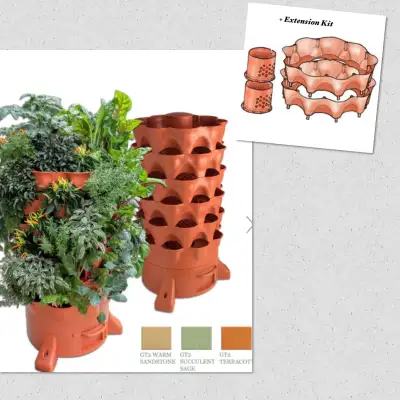 GARDEN TOWER COMPOSTING VERTICAL GROWING SYSTEM + EXTENSION KIT, View more