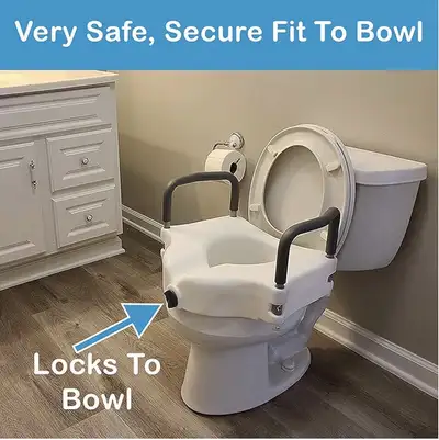 E-Z Lock, Raised Toilet Seat with Handles- Brand New- Never Used, View more