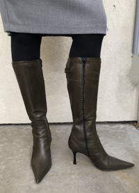 Leather dressy boots Size 8
