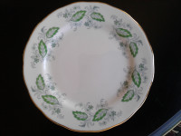Royal Kent Green Leaf bone china side plates - lot of 6