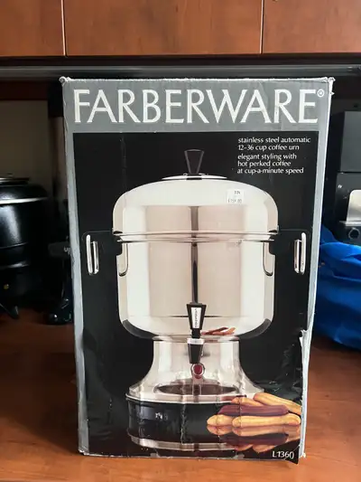 Farberware stainless steel automatic coffee urn, model L1360, View more