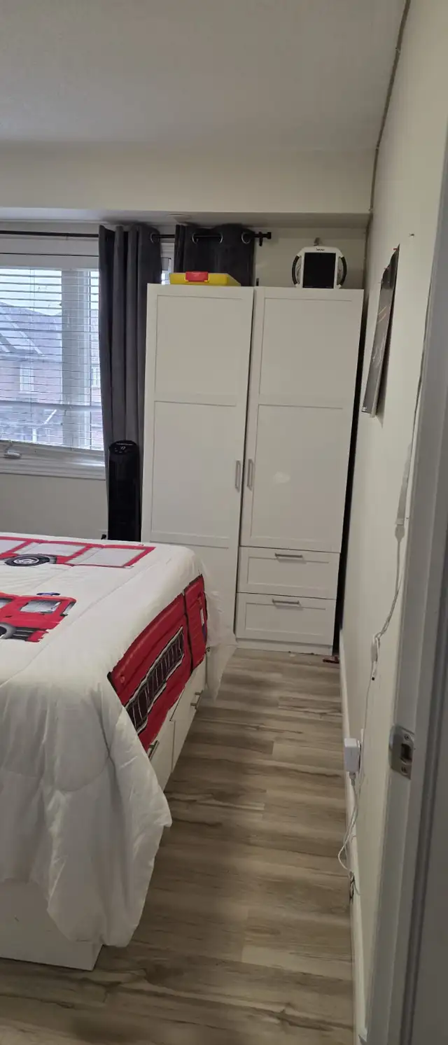 White 2-Door Wardrobe Armoire with Built-In Drawers & Shelves in Dressers & Wardrobes in Mississauga / Peel Region - Image 3