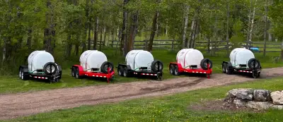 Water trailers MADE IN ALBERTA Custom built, 500 imp. gallon, half ton towable water trailers for sa...