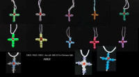 VERY   PRETTY  BEADED  CROSSES  !!! Center Always RED !!! FREE