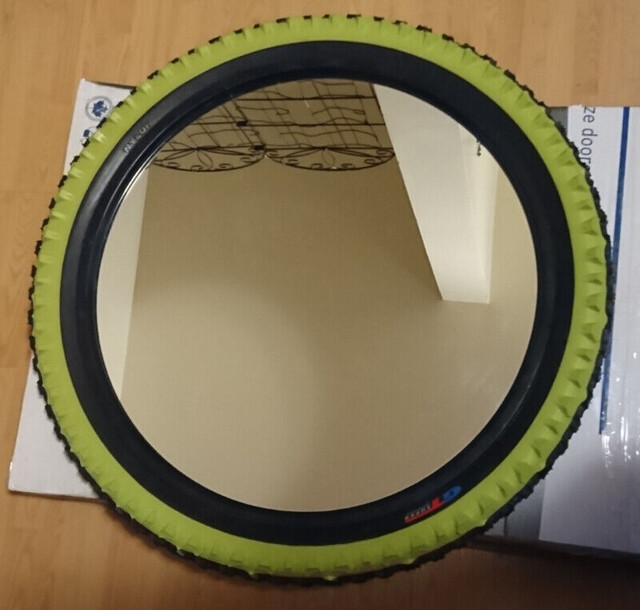 Vintage 1999 Ikea Volda 20" BMX Bike GT Green Tire Wall Mirror in Arts & Collectibles in Oshawa / Durham Region - Image 2