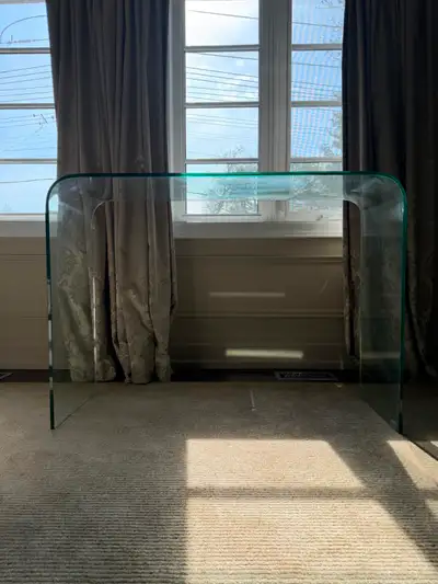 Curved Glass End Table x2, View more