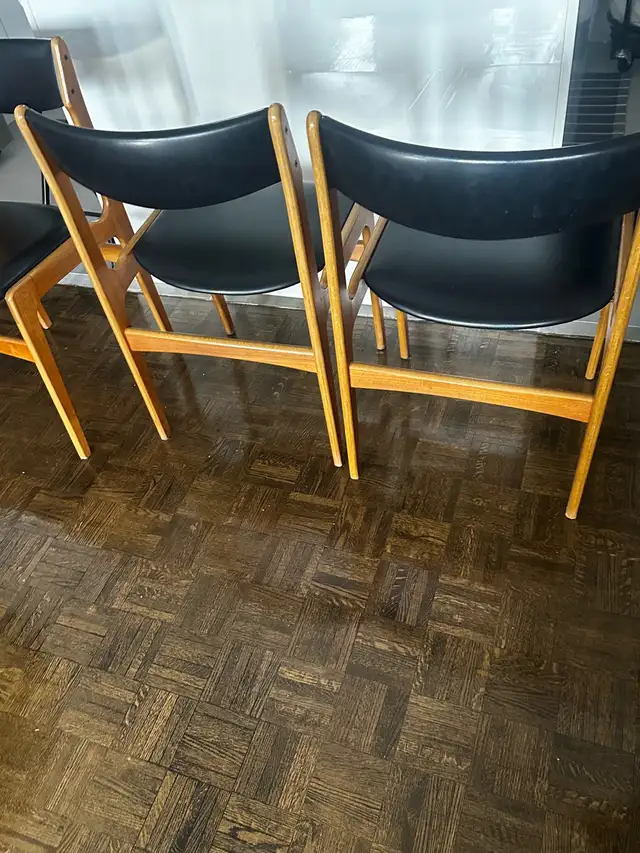 Eric Buch teak wooden chairs x 4 in black in Chairs & Recliners in City of Toronto - Image 6