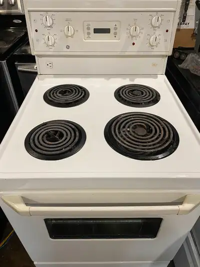 All the elements in the stove top and oven are working perfectly. It is $180. We do deliver within t...