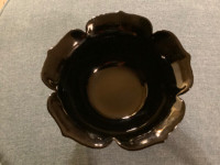 Stunning Vintage Black Amethyst Bowl and Plate - Sun Flower