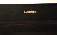 Authentic Long White Pandora Empty Box with Black Velvet Lining