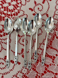 6 antique silver plated teaspoons 1847 Rogers Bros  