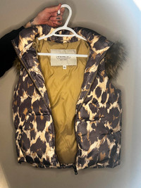 COACH puffer vest w/ faux fur