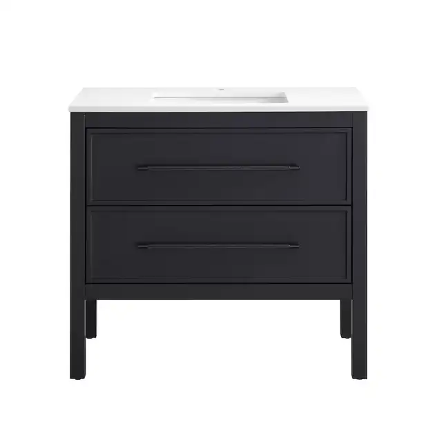 36” Black Bathroom Vanity Marble Top 3 Drawer - New Boxed in Cabinets & Countertops in Oakville / Halton Region - Image 4